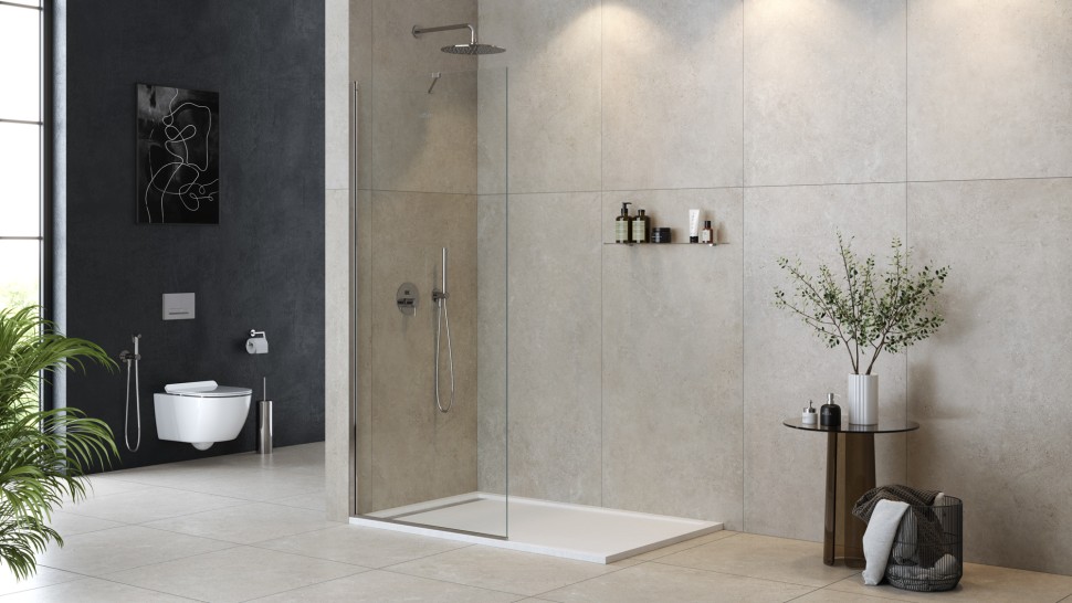 Душевая перегородка универсальная LIBERTA-L-1-TB-95-C-Cr