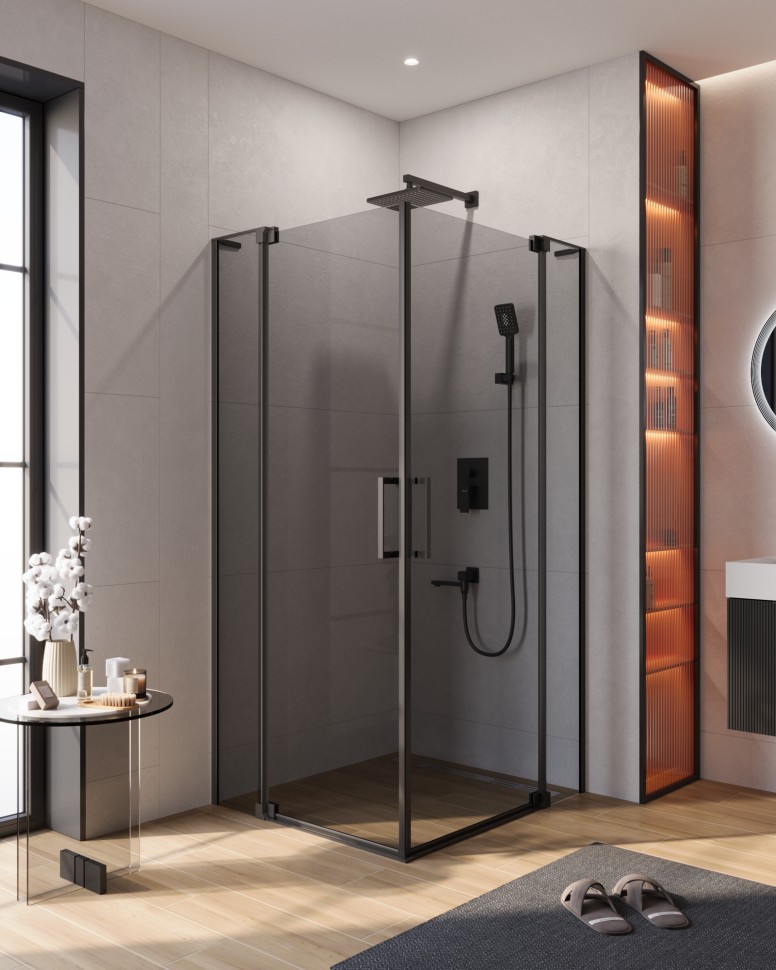 Душевой уголок CEZARES SLIDER-A-2-100/110-GRIGIO-NERO