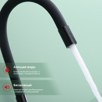 Смеситель Raglo для кухни с гибким изливом с подключением к фильтру питьевой воды R81.64.06 Черный