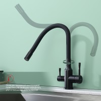 Смеситель Raglo для кухни с гибким изливом с подключением к фильтру питьевой воды R81.64.06 Черный