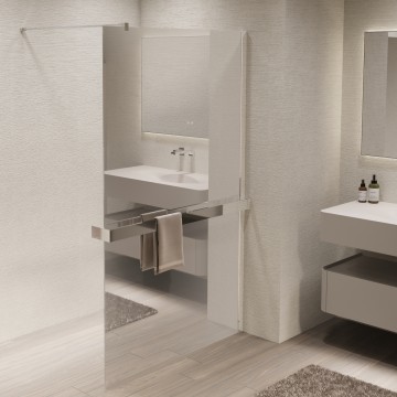 Душевая перегородка Волк-Ин (Walk-In) VSW-1HR900MR, 900*2000, хром, стекло зеркальное