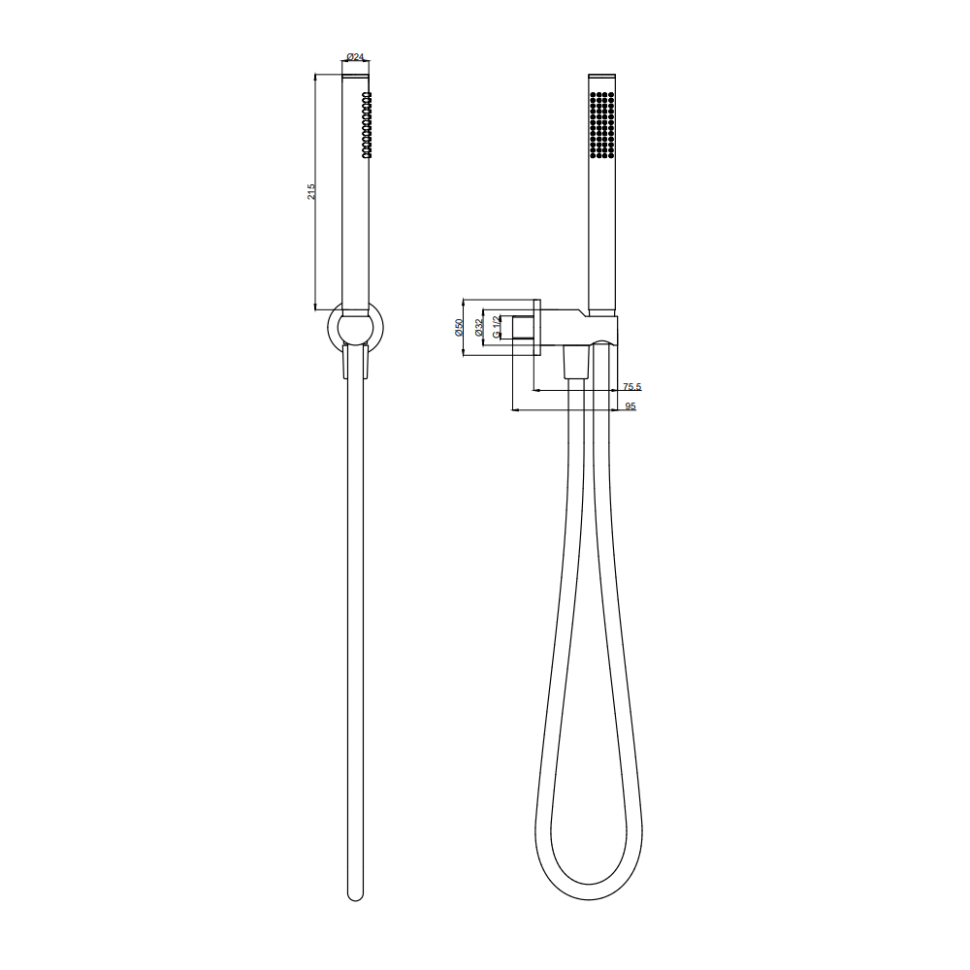 AQM8404BN Набор для комплектации душа со смесителем, шлифованный никель