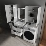 Тумба подвесная STYLE LINE "Бергамо мини 60" (2 ящ.) Люкс Плюс антискрейтч белый глянец под раковину Каре Люкс МИНИ 600х350