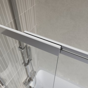 Душевая шторка на ванну BelBagno LUCE-VF-11-90/145-C-Cr