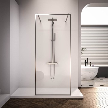 Душевая перегородка Veconi Korato KR-90, 1000x2000, хром, стекло прозрачное