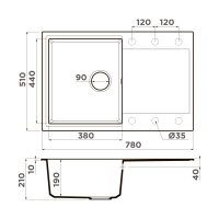 Кухонная мойка Omoikiri Daisen 78-BE Artgranit/ваниль