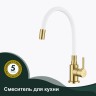 Смеситель Splenka для кухни с гибким изливом S201.4408.03 Золотой сатин