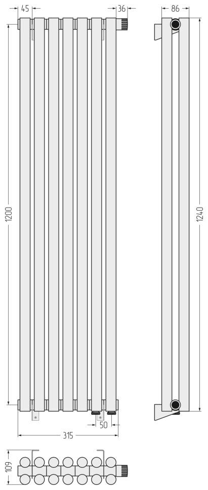 Эстет-11 EU50 1200х315 7 секций