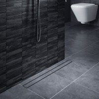 Душевой лоток TIMO Drain System 1000 с двусторонней панелью "plate" под плитку, Чёрный