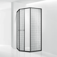 Душевой уголок RGW SV-82B "R" (Черная вуаль, 1000x1000)