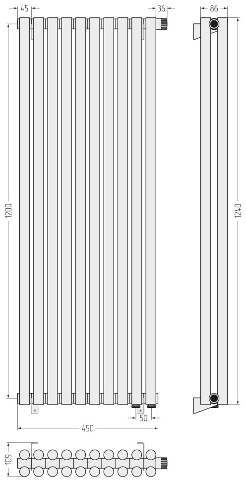 Эстет-11 EU50 1200х450 10 секций