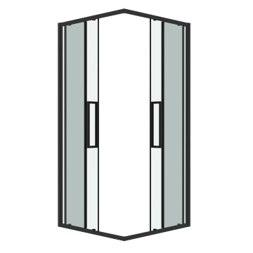 Душевое ограждение Grossman Cosmo 300.K33.02.8080.21.00 (80х80х195) квадрат,раздвижная,черный матовый,стекло прозрачное, 1 место
