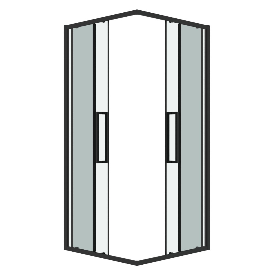 Душевое ограждение Grossman Cosmo 300.K33.02.8080.21.00 (80х80х195) квадрат,раздвижная,черный матовый,стекло прозрачное, 1 место