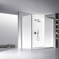 Боковая панель Veconi KP-13, 900х1950 , хром, стекло прозрачное