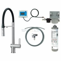 Смеситель для кухни, с комплектом фильтрации воды, с гибким изливом