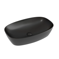 Умывальник чаша накладная овальная (цвет Черный Матовый) Element 600x380x138мм