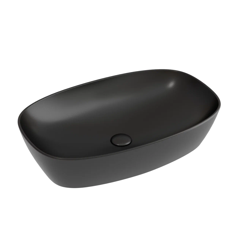 Умывальник чаша накладная овальная (цвет Черный Матовый) Element 600x380x138мм