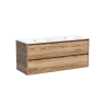 Тумба подвесная SANCOS Libra 1190х450х500, c двумя ящиками оснащенными доводчиками, дуб чарльстон, арт. LB120-2ECH