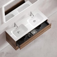 Тумба подвесная SANCOS Libra 1190х450х500, c двумя ящиками оснащенными доводчиками, дуб чарльстон, арт. LB120-2ECH