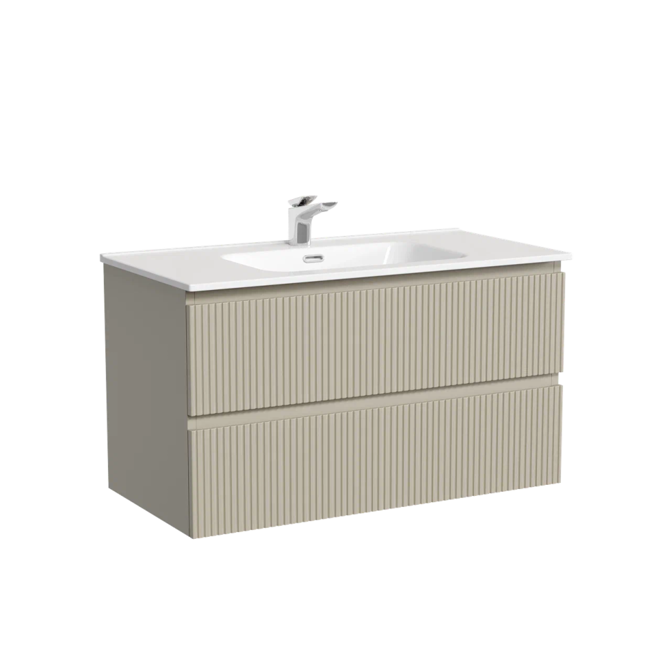 Тумба подвесная SANCOS Snob T 890х445х500, c двумя ящиками оснащенными доводчиками, Beige Soft, арт.SNT90CE