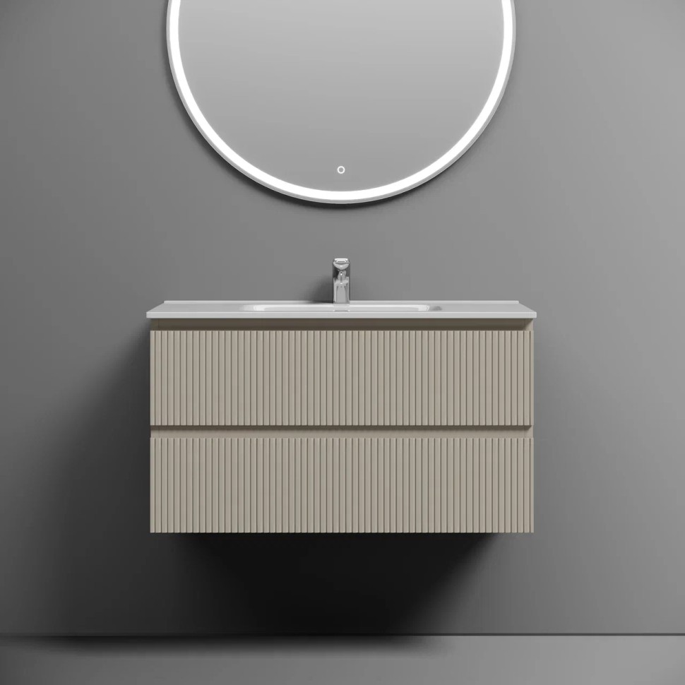 Тумба подвесная SANCOS Snob T 890х445х500, c двумя ящиками оснащенными доводчиками, Beige Soft, арт.SNT90CE