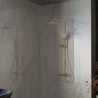 Душевая стойка Rondo VSFS-1R1BG с изливом, брашированное золото