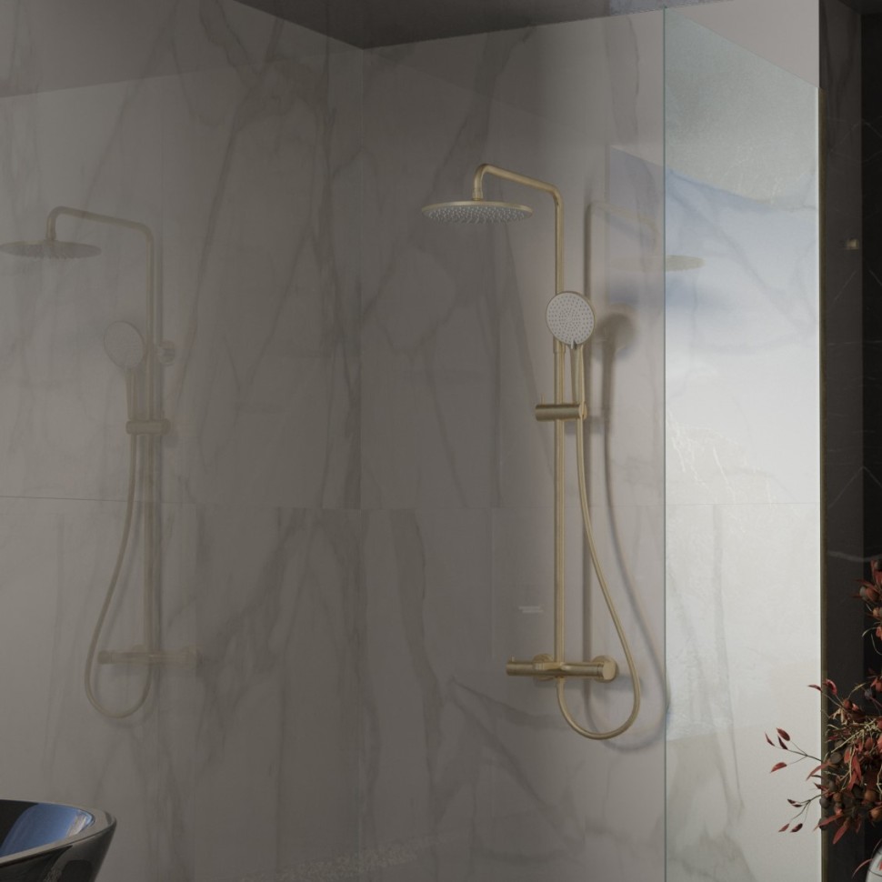 Душевая стойка Rondo VSFS-1R1BG с изливом, брашированное золото