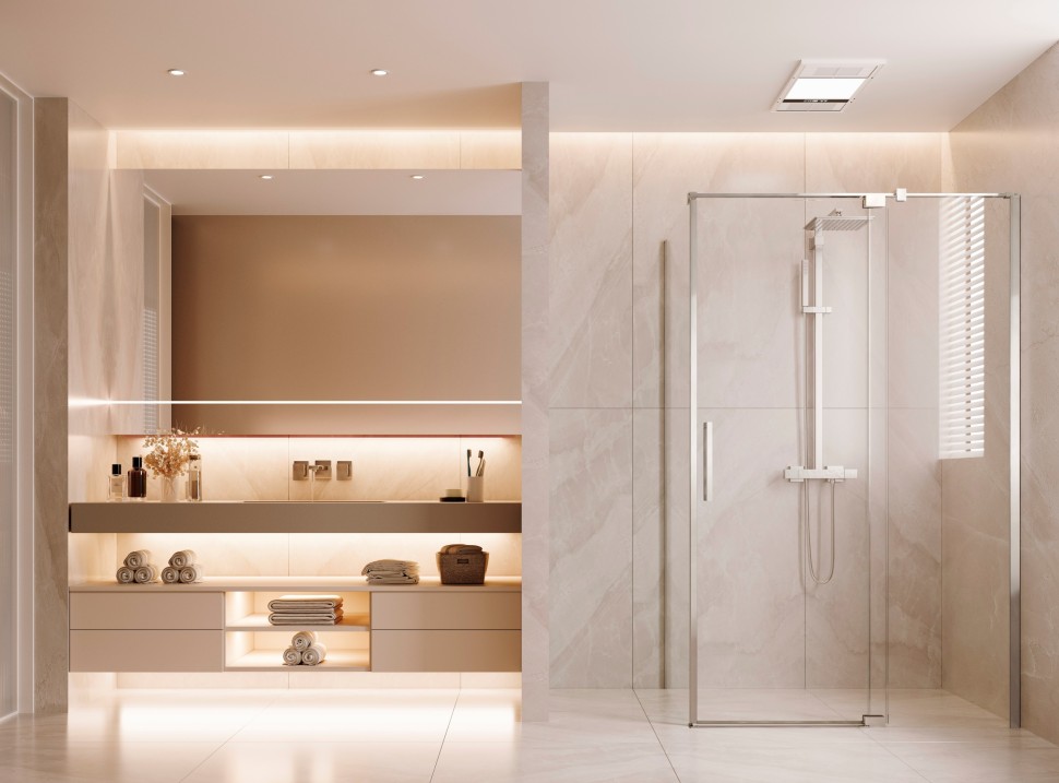 Душевой уголок Экстенза (Extenza) VSR-4EX111290CL, 1100/1200*900, хром, стекло прозрачное