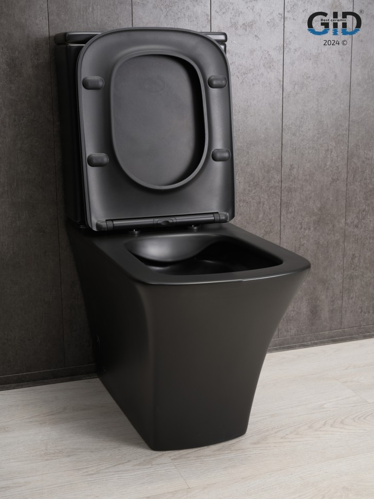 Унитаз напольный Gid Tn2184Bm 62252Y черный матовый 62.5x37x83