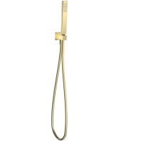 AQM8712BG Savona комплект: выход из стены, лейка латунь, шланг 1500мм, золото шлифованное