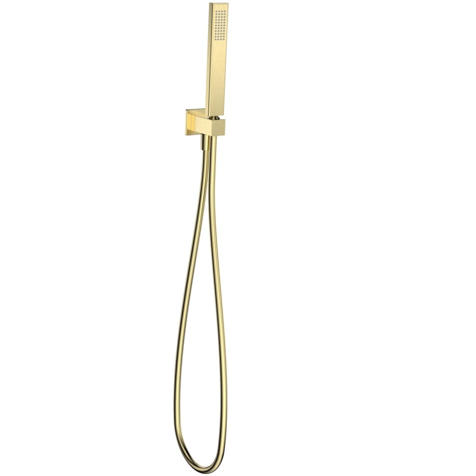 AQM8712BG Savona комплект: выход из стены, лейка латунь, шланг 1500мм, золото шлифованное