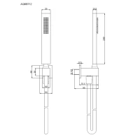 AQM8712BG Savona комплект: выход из стены, лейка латунь, шланг 1500мм, золото шлифованное