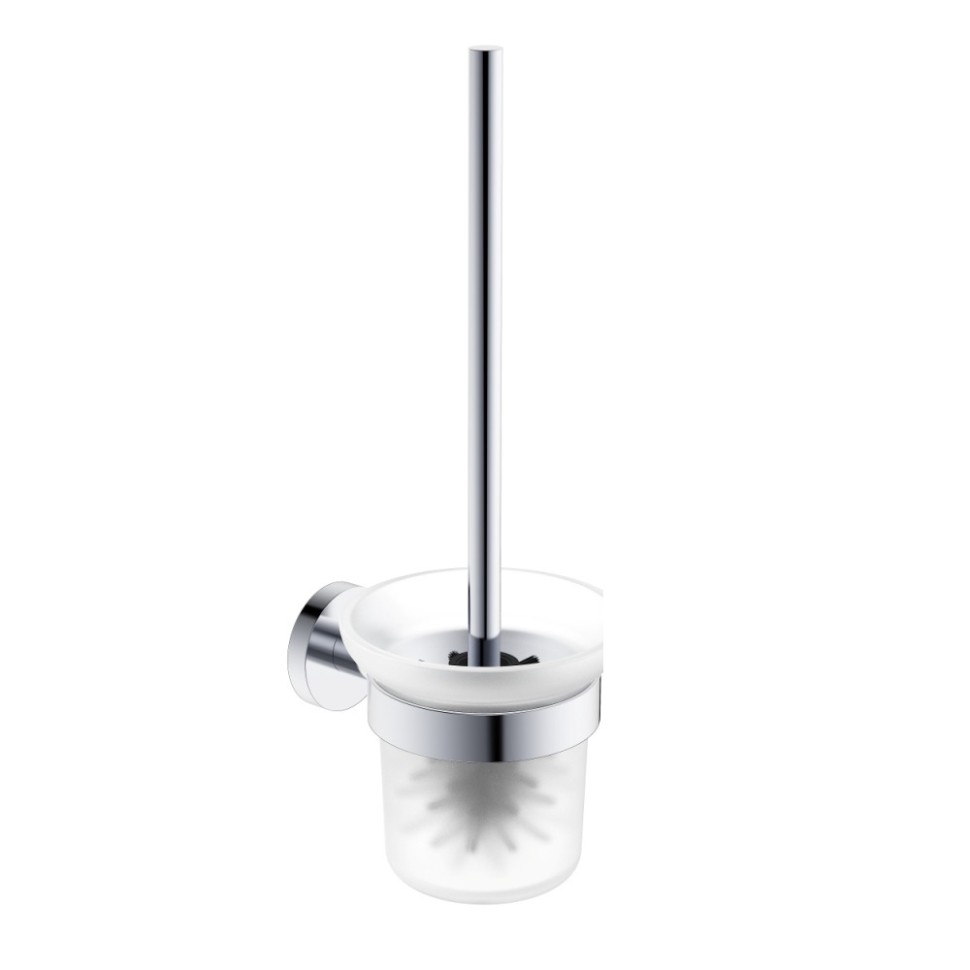 AQM7214CR Trento Туалетный ершик настенный, матовое стекло, хром