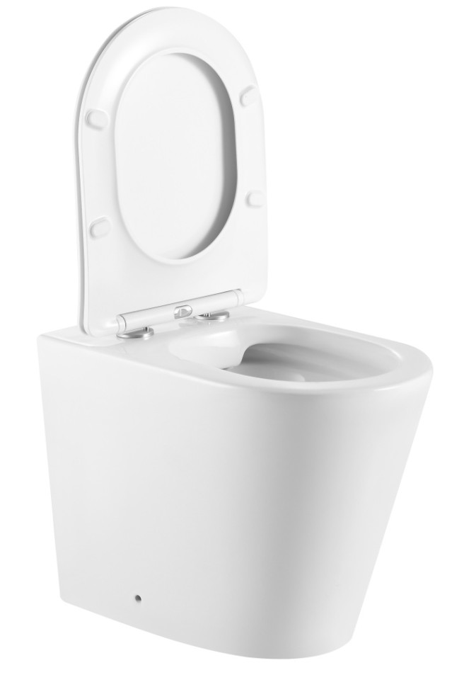 Унитаз приставной IBERICA BLANCA BURGOS ALTO Rimless белый, сиденье полипропилен (IB.BRA.131.1B1)