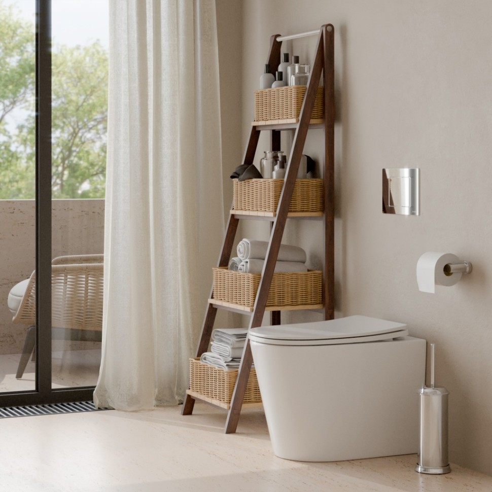 Унитаз приставной IBERICA BLANCA BURGOS ALTO Rimless белый, сиденье полипропилен (IB.BRA.131.1B1)