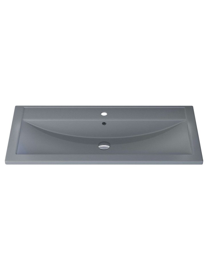 Раковина для ванной кварцевая Uperwood Foster Quartz 100х45,5х17,5 см, серая матовая, бетон