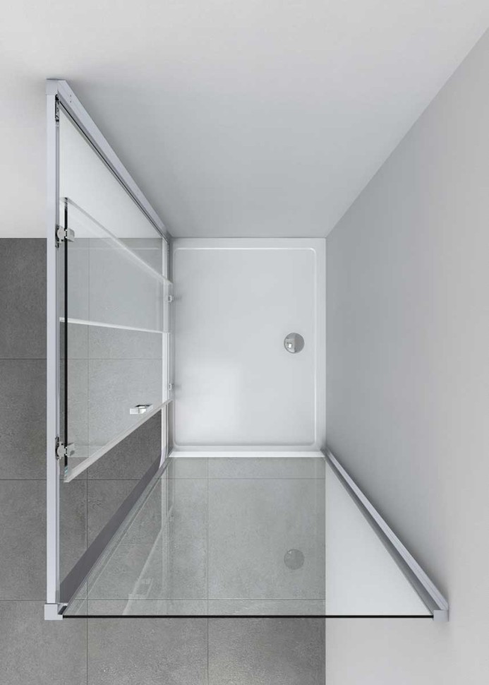 Душевой уголок Alpha VSR-3AL9011CLB, 1100*900, черный, стекло прозрачное