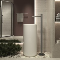 Смеситель для раковины напольный Rim VFBF-2R1GM, однорычажный, вороненая сталь