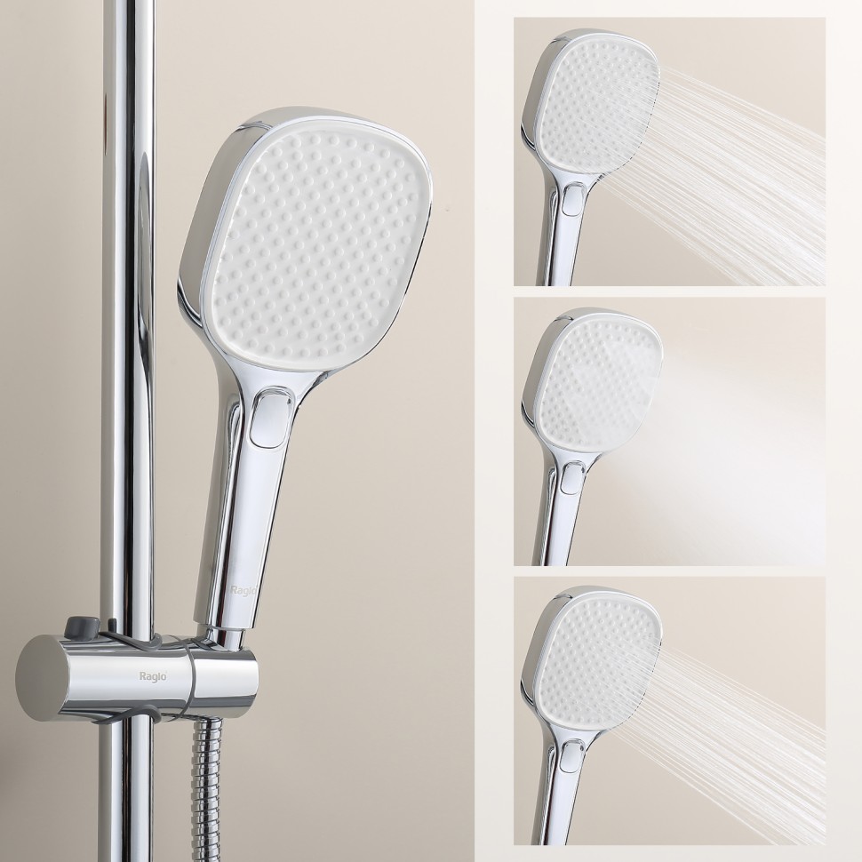 Душевая система Raglo с термостатом для ванны R22.26 Хром