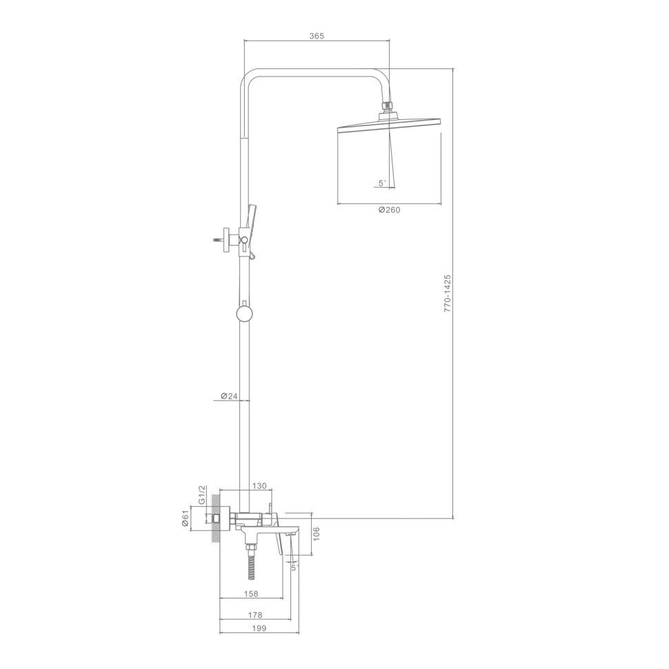 Душевая система Raglo для ванны и душа R31.24.09 Графит