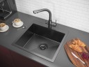 Смеситель для кухни ESSEN, PVD, вороненая сталь, Es213011-GM, Paulmark