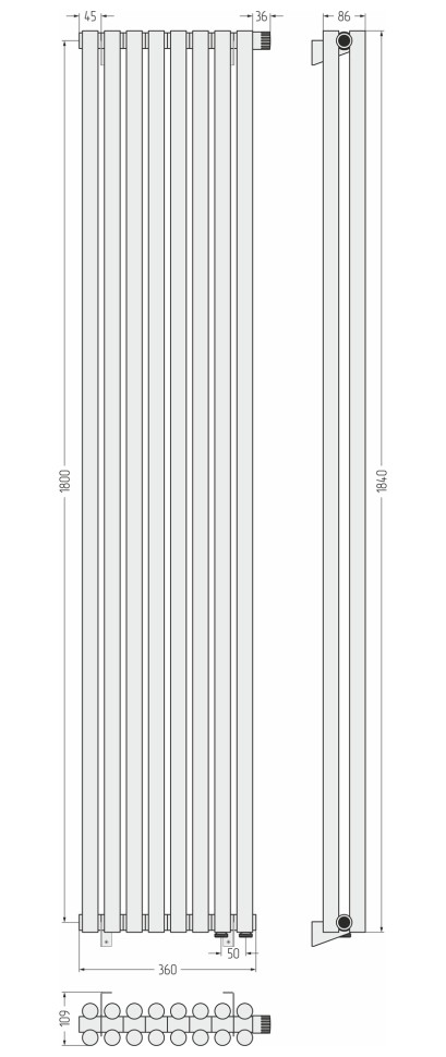 Эстет-11 EU50 1800х360 8 секций
