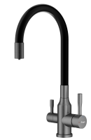 Смеситель Raglo для кухни с гибким изливом с подключением к фильтру питьевой воды R81.64.09 Графит