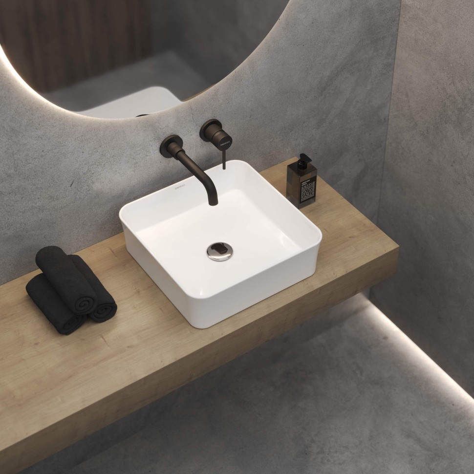 Раковина BERGES Ego SL накладная, 38x38 см, без отверстия под смеситель