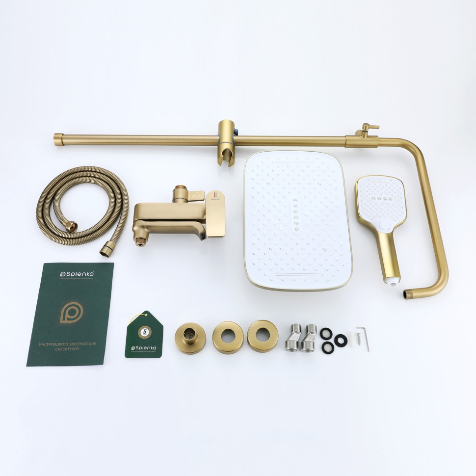 Душевая система Splenka для ванны и душа S31.24.03 Золотой сатин