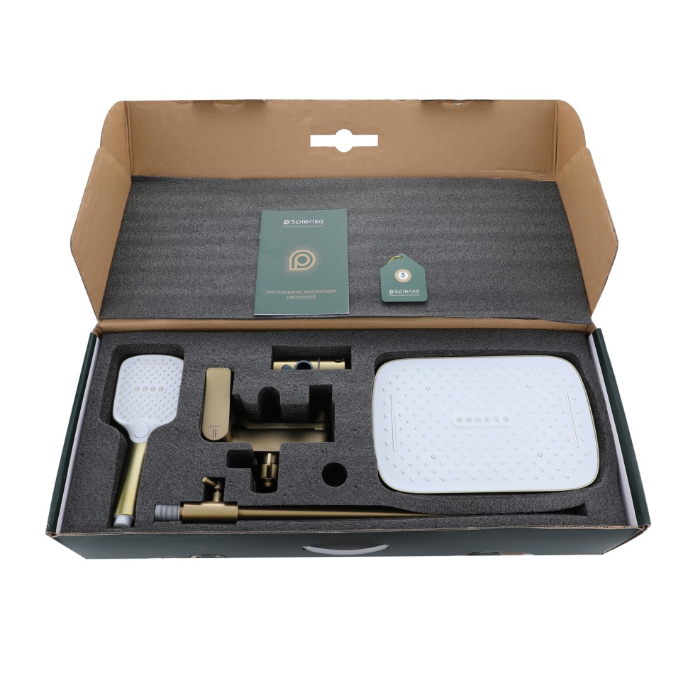Душевая система Splenka для ванны и душа S31.24.03 Золотой сатин
