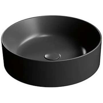 Раковина накладная круглая GSI KUBE X 942726 450 мм х 450 мм, без отверстия под смеситель, Чёрный матовый Ardesia