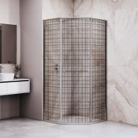 Душевой уголок RGW SV-82 "L" (Черная вуаль, 800x800)