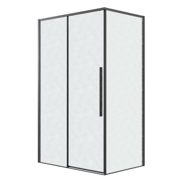 Душевое ограждение Grossman Galaxy 100.K33.01.100.21.02-200.K33.01.80.21.02 (100х80х195) раздвижная(левая),черный матовый,стекло шиншилла,2 места