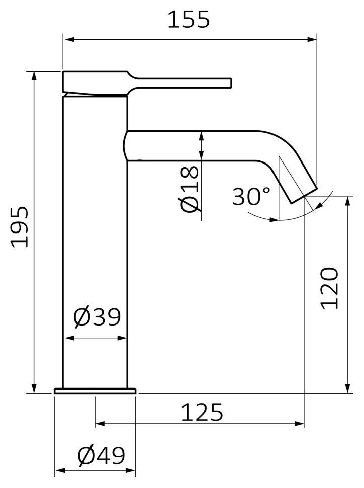 Смеситель для раковины GRB TIME XL 47540455, медь